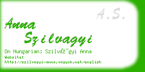 anna szilvagyi business card